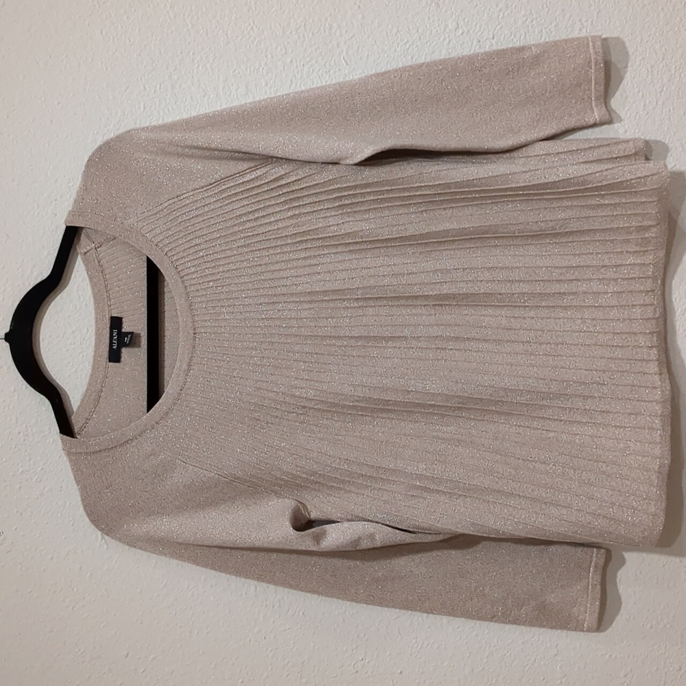 Alfani Metallic Gold Pleated Top Size PM